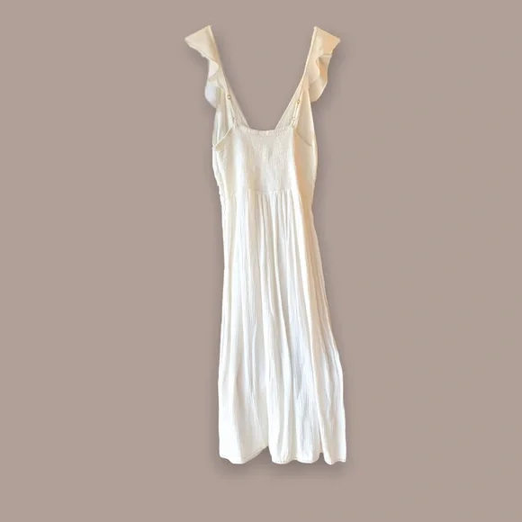 NWT Resort River Island White Dress With Ruffle Straps and A Cross Body Back - Picture 5 of 13